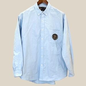 Bodega x BEAMS Easy Ivy Oxford Shirt Men's L Blue Embroidered Crest Japan
